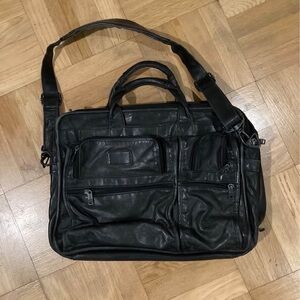 Tumi Alpha Napa Leather Overnight Briefcase